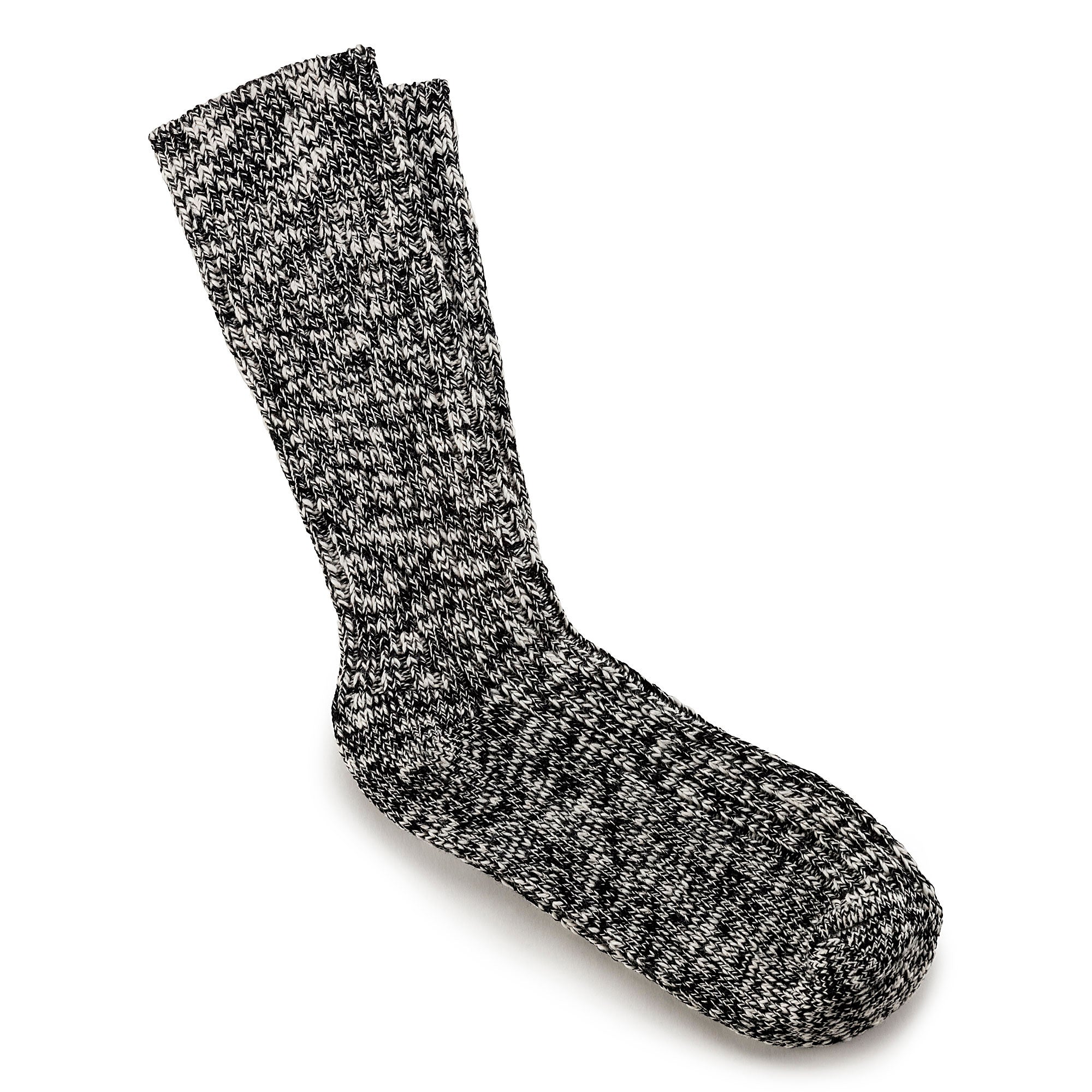 Cotton Slub Sock - Black/Grey