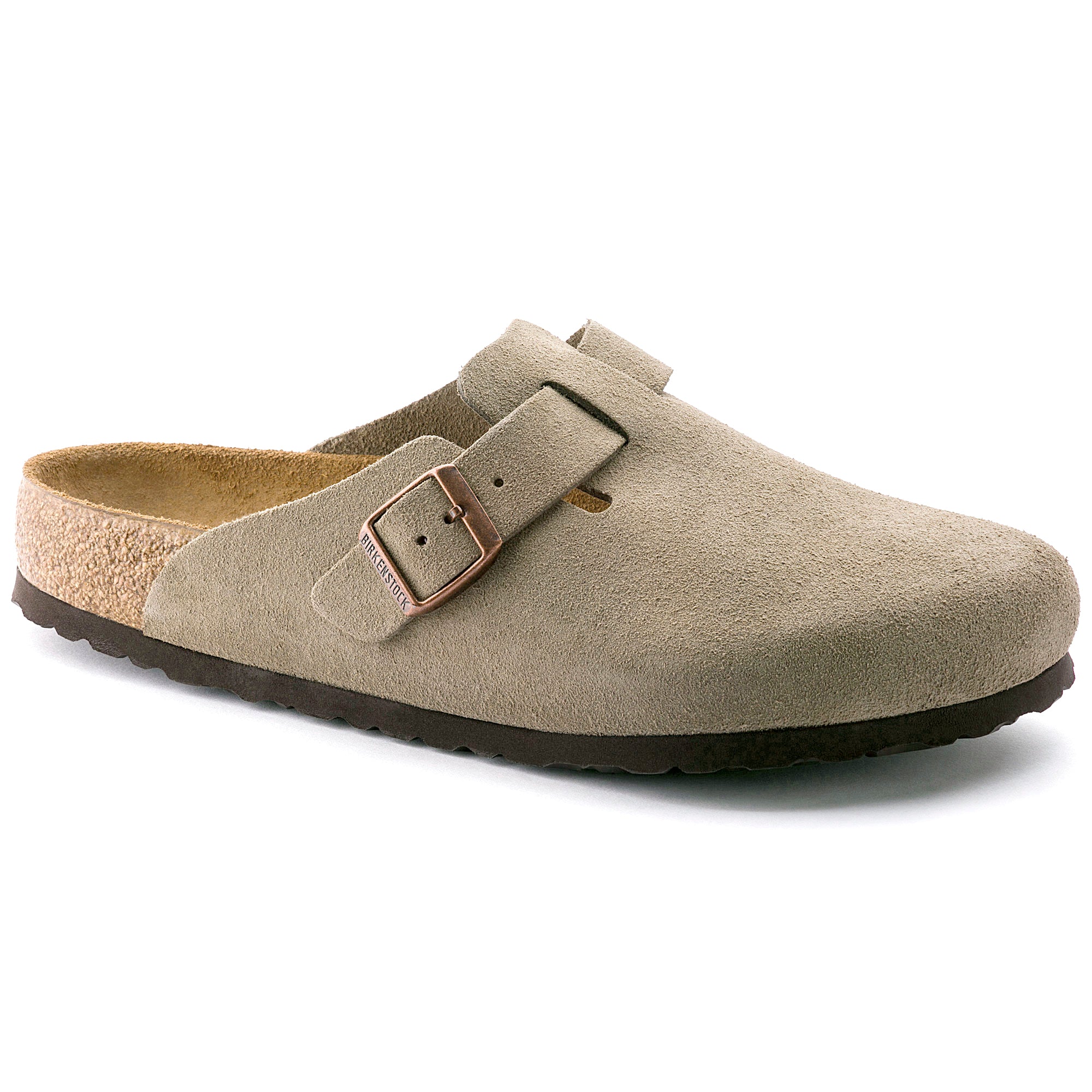 Boston Soft Footbed Suede Clog - Taupe