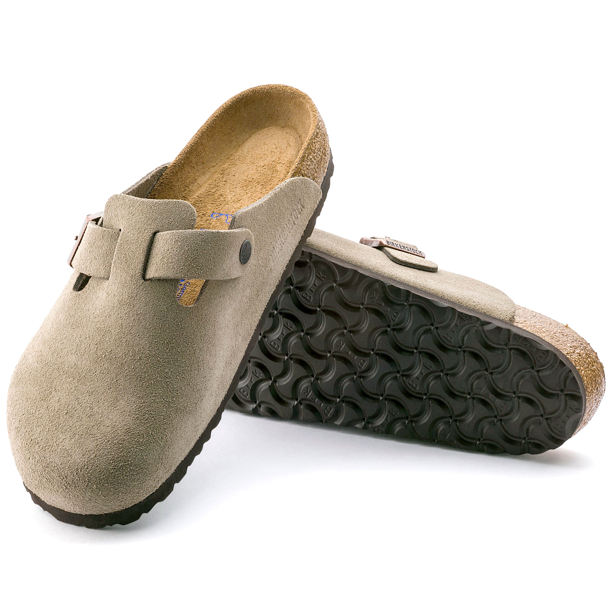 Boston Soft Footbed Suede Clog - Taupe