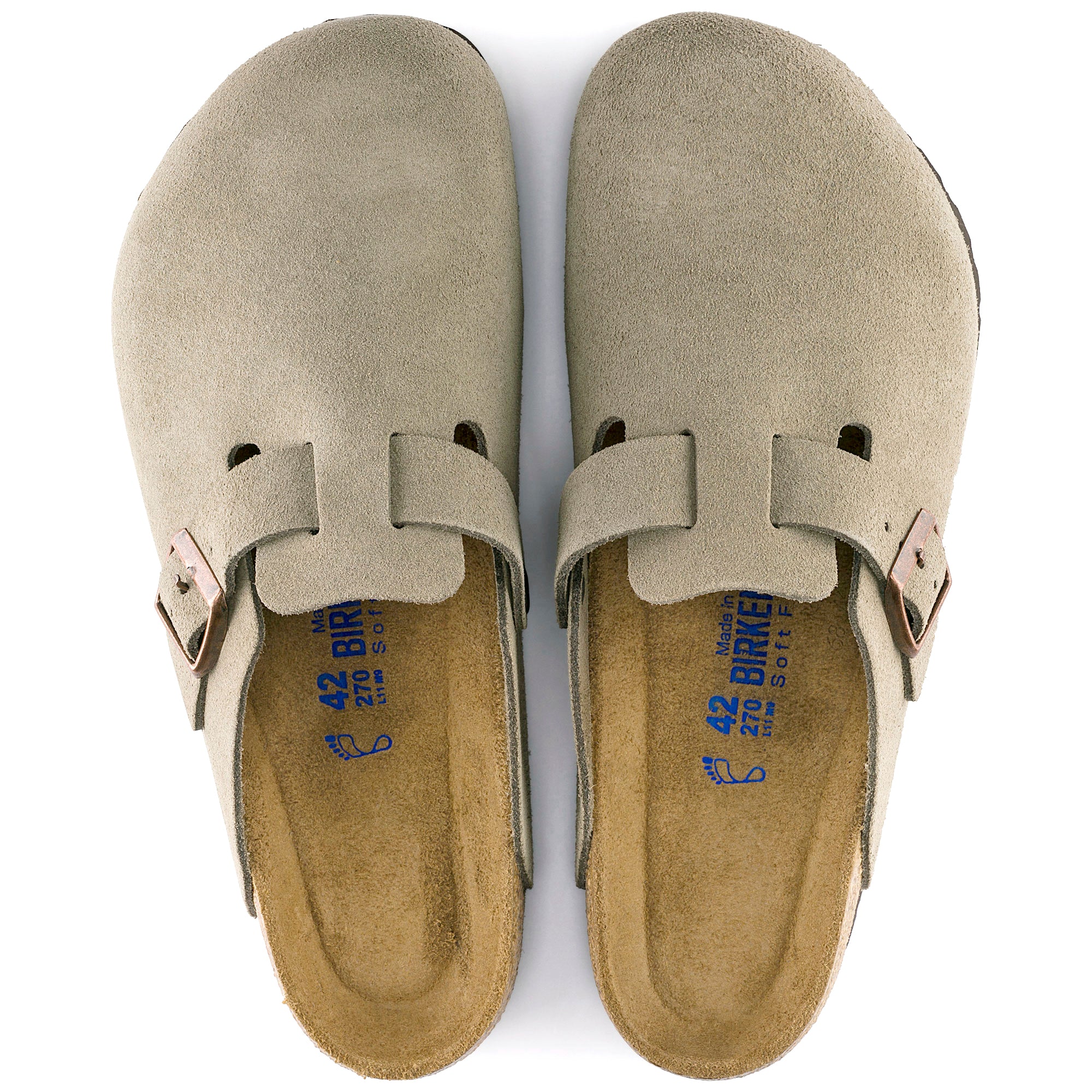 Boston Soft Footbed Suede Clog - Taupe