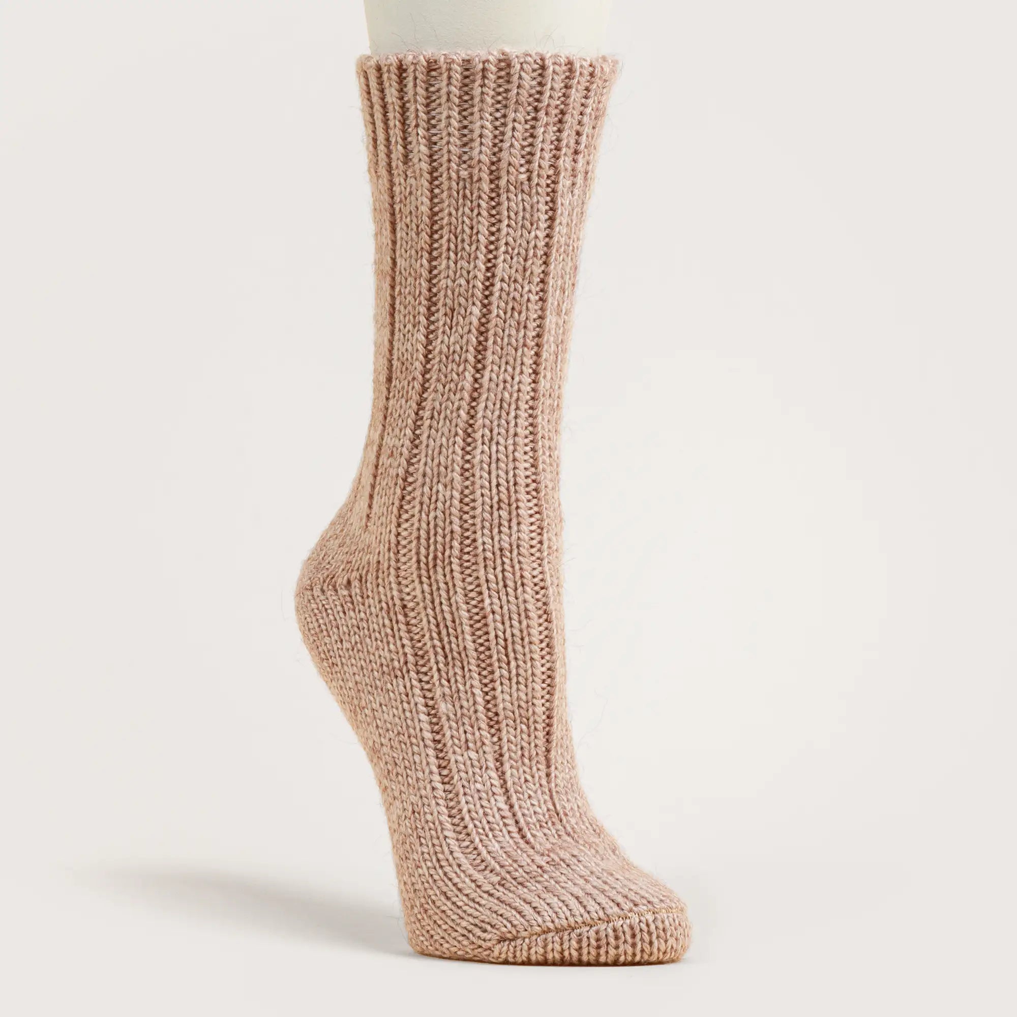 Women's Ribbed Sock - Beige