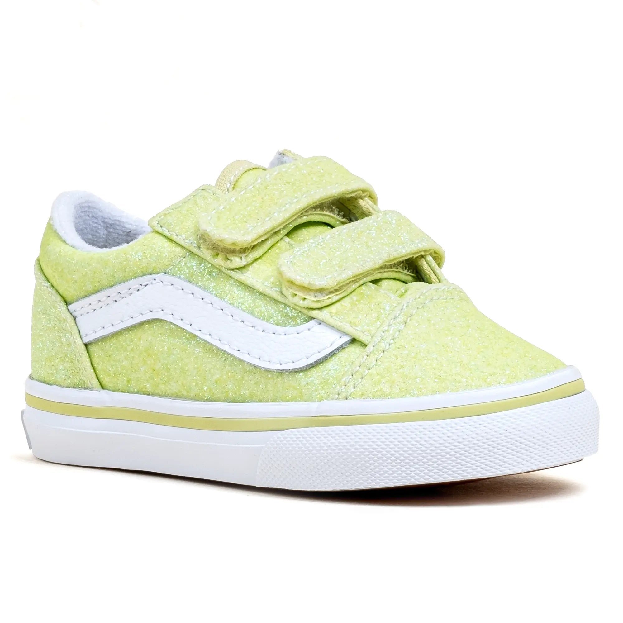 Toddlers Old Skool Velcro Glitter - Lemon