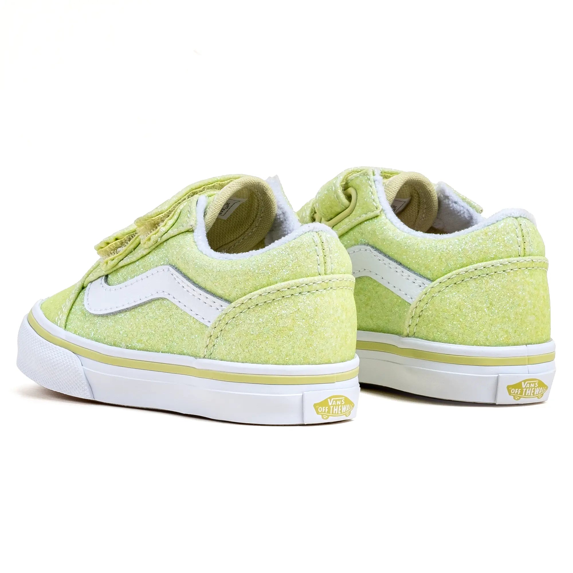 Toddlers Old Skool Velcro Glitter - Lemon